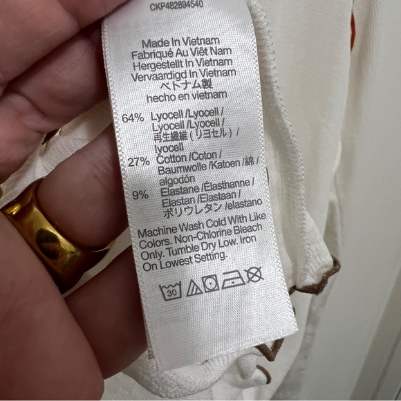 Madewell Contrast-Stitched Crewneck Crop Tee L NWT Flaws - Picture 7 of 13